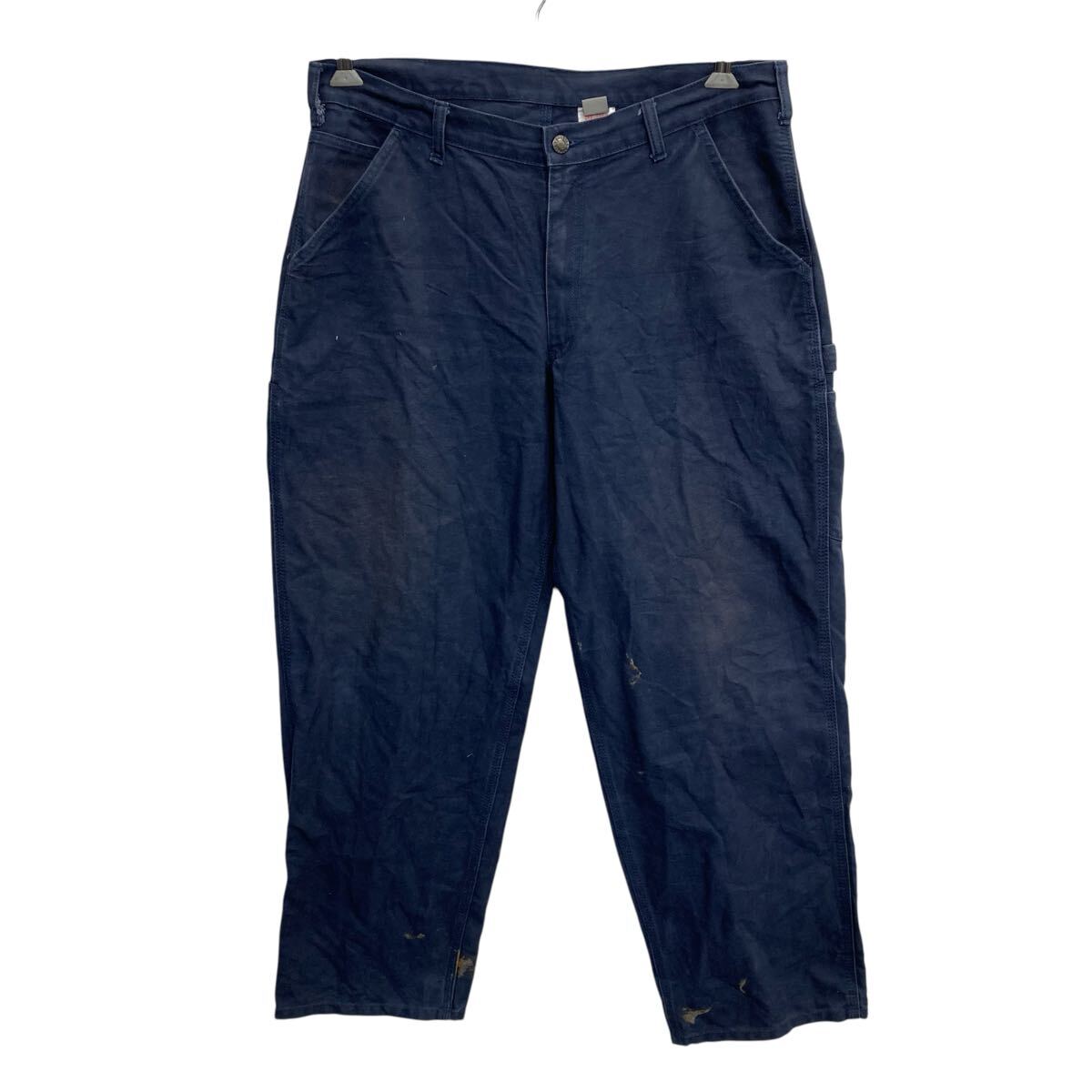 【中古】【古着】 DAKOTA ワークパンツ W36 ネイビー ダコタ ジップアップ ペインター ワーク カーゴ ..