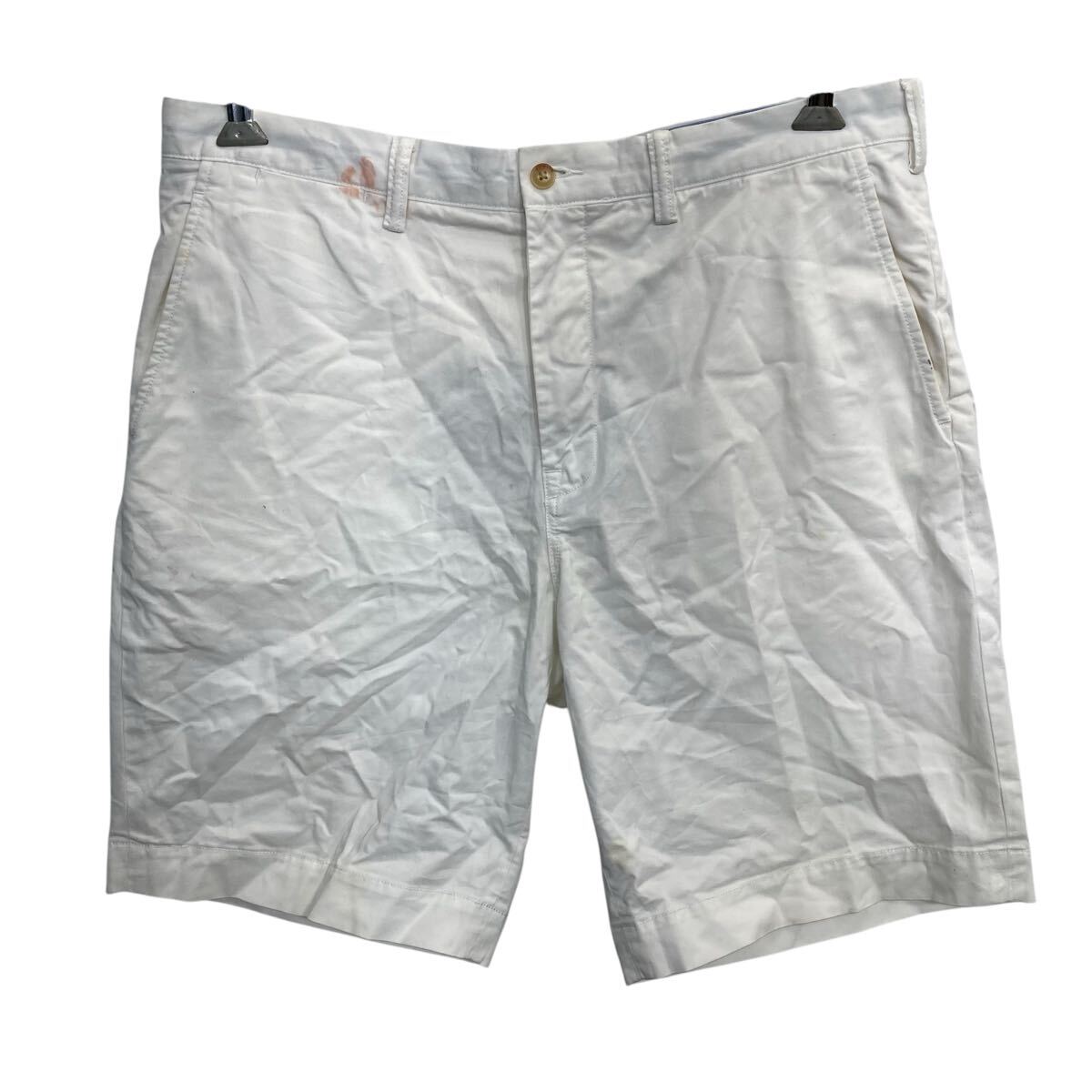 【中古】【古着】 Polo Ralph Lauren チノパン 36 ホワイト ラルフローレン ジップアップ ハーフパンツ ショーツ カジュアル 古着卸 アメリカ仕入 2506-1145