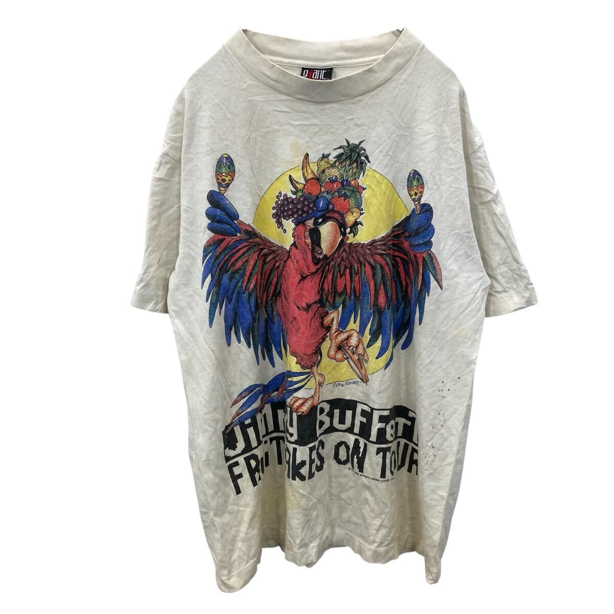 【中古】【古着】 GIANT 半袖 プリントTシャツ Lサイズ ブラッ 90's 90年代 JIMMY BUFFETT USA製 バンドT ロックT 古着卸 アメリカ仕入 a706-6191