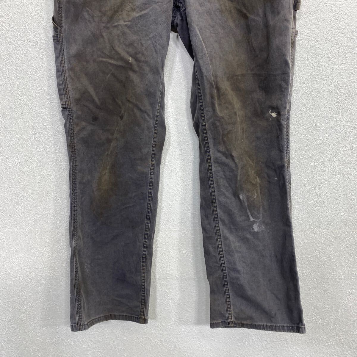 【中古】【古着】 carhartt ワークパンツ 10 グレー カーハート ジップアップ ルーズフィット ペインターパンツ ワーク 古着卸 アメリカ仕入 2506-1368