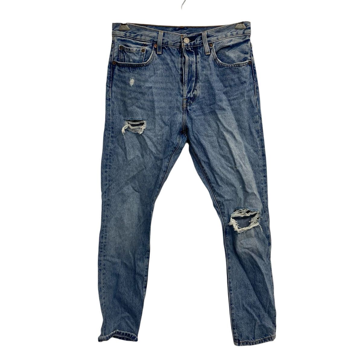 【中古】【古着】 Levi's 501 デニムパンツ S ブルー リーバイス ボタンフライ ジーンズ カジュアル アメカジ ダメージ 古着卸 アメリカ仕入 2507-104