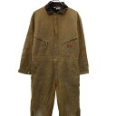 【中古】【古着】 Dickies ダック 長袖 つなぎ 42 ベージュ ディッキーズ タロンジップ 80's~ 80年代~ オールインワン 古着卸 アメリカ仕入 a707-5006