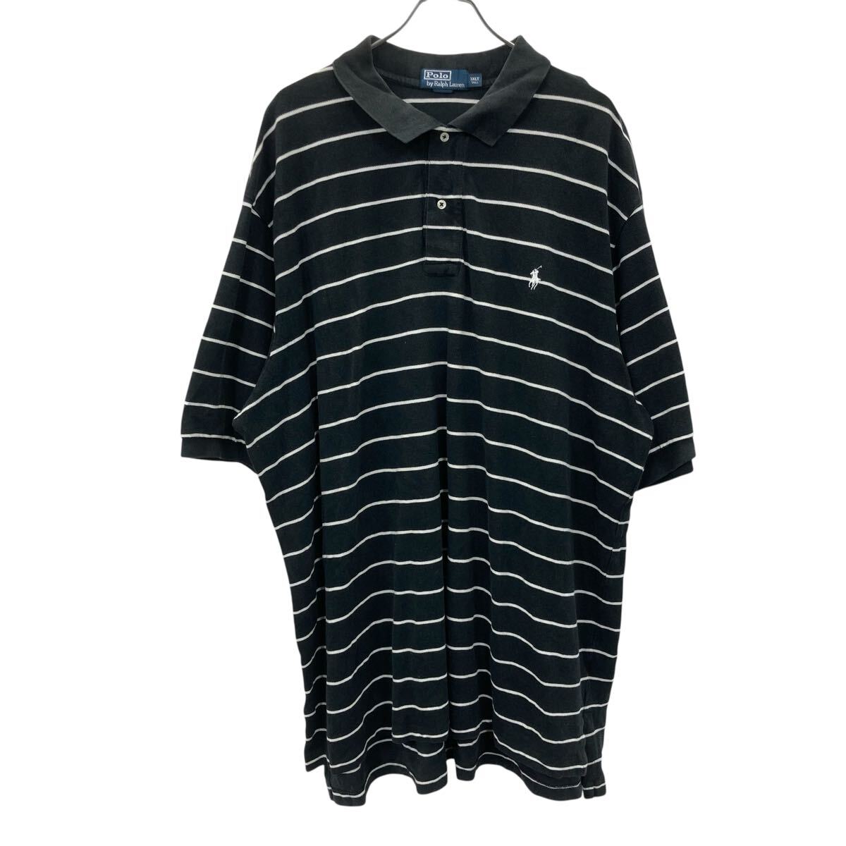 【中古】【古着】 Polo Ralph Lauren 半袖 ポロシャツ 3XLT ブラック ポロラルフローレン ビッグサイズ ロゴ刺繍 古着卸 アメリカ仕入 a707-5020