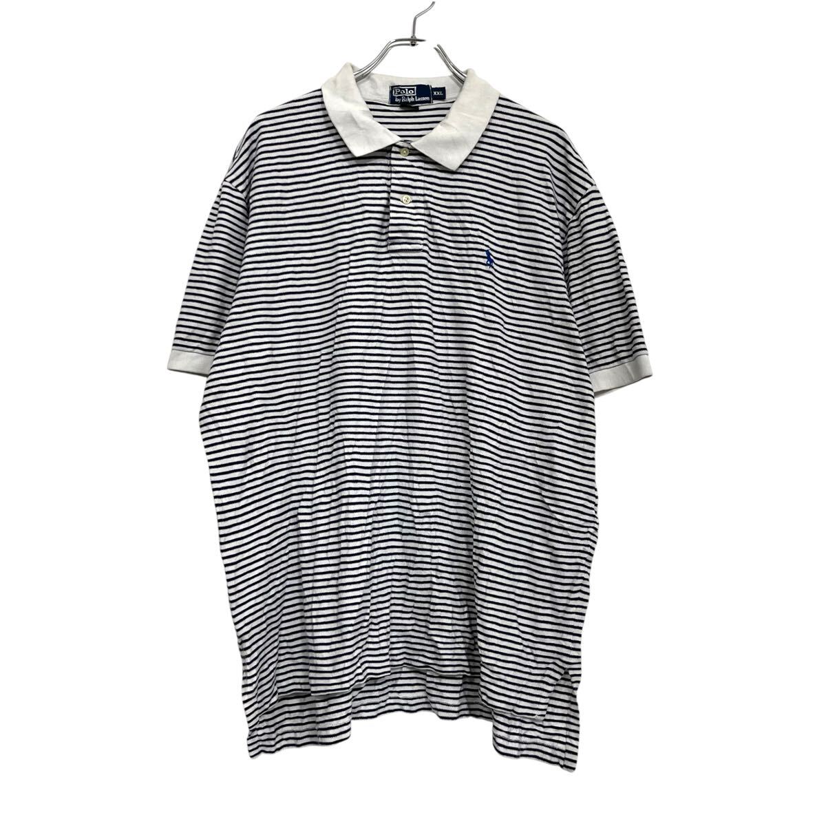 【中古】【古着】 Polo Ralph Lauren 半袖 ボーダー ポロシャツ 2XL ポロラルフローレン ビッグサイズ 古着卸 アメリカ仕入 a707-5032