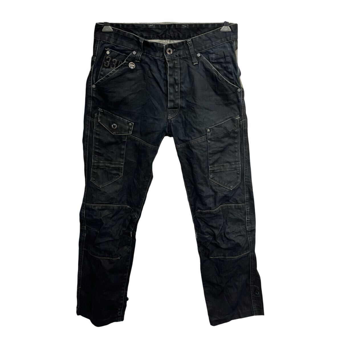 G-STAR RAW◆ストレートパンツ/32/デニム/BLK/中古