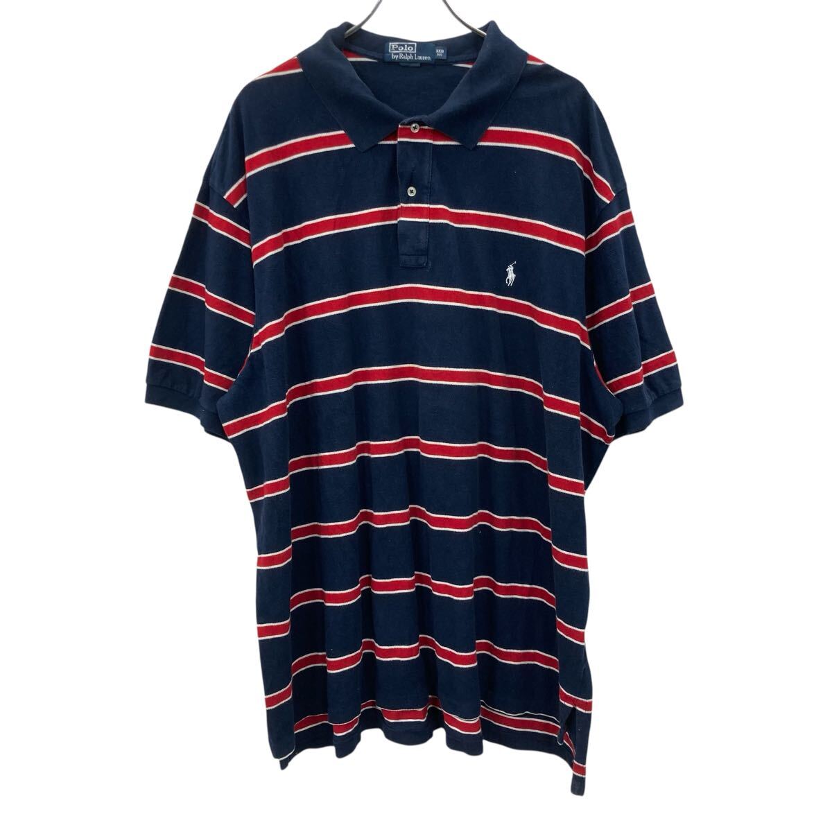 【中古】【古着】 Polo Ralph Lauren 半袖 ポロシャツ 3XB ネイビー ポロラルフローレン ロゴ刺繍 ビッグサイズ 古着卸 アメリカ仕入 a..