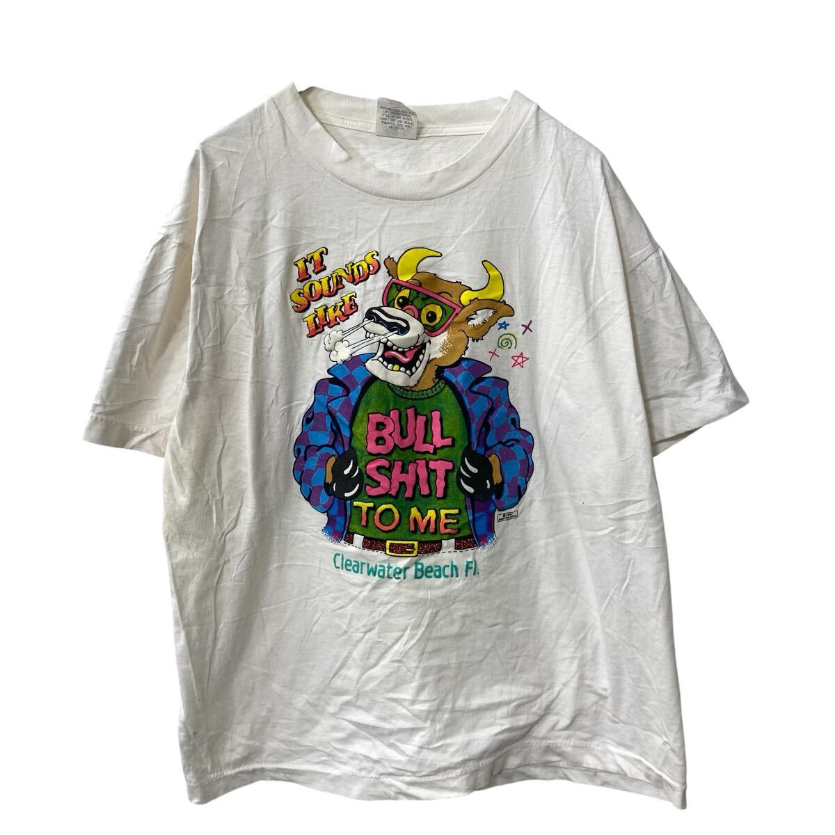 【中古】【古着】 Caribbean Dream 半袖 プリントTシャツ XL オフホワイト シングルステッチ 〜90's 古着卸 アメリカ仕入 a707-5090