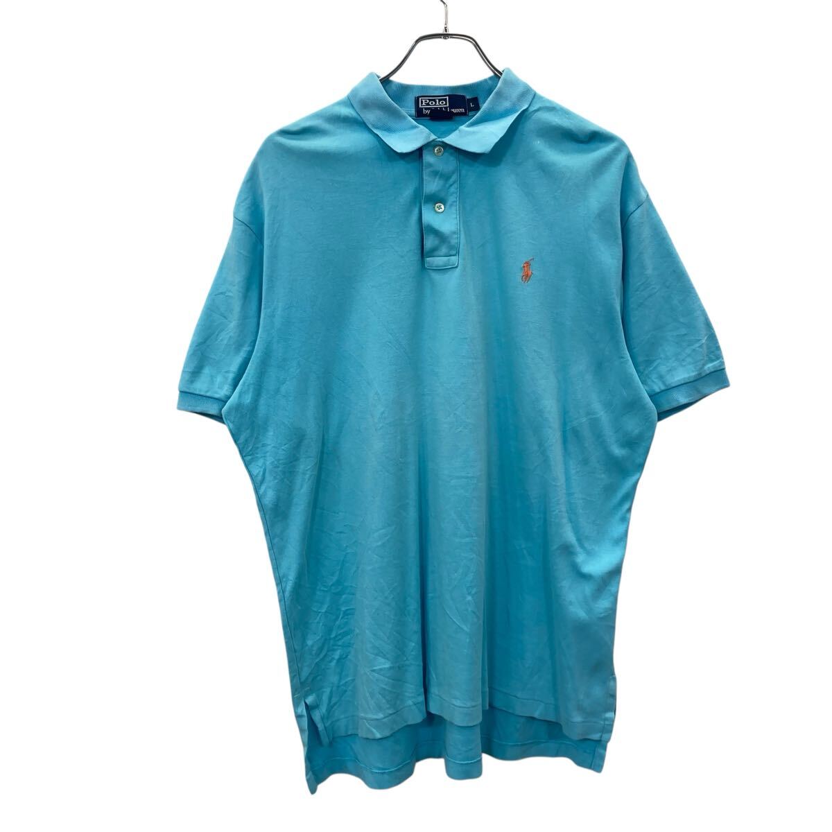 【中古】【古着】 Polo Ralph Lauren 半袖 ポロシャツ L ライトブルー ポロラルフローレン ワンポイントロゴ刺繍 古着卸 アメリカ仕入 a707-5116