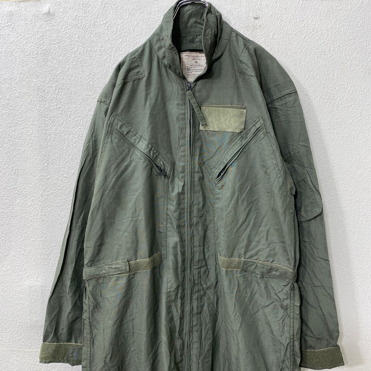 【中古】【古着】 U.S.AIR FORCE フライヤーズカバーオール W44 セージグリーン ミリタリー 長袖つなぎ 米軍 83年度 古着卸 アメリカ仕入 a707-5127