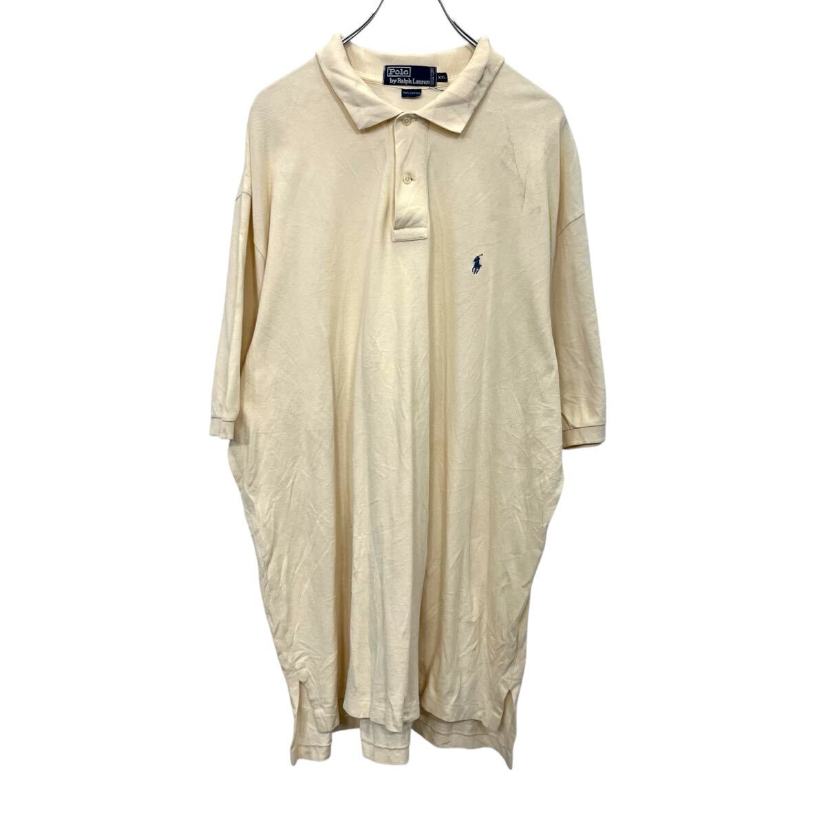 【中古】【古着】 Polo Ralph Lauren 半袖 ポロシャツ 2XL ベージュ ポロラルフローレン ビッグサイズ 古着卸 アメリカ仕入 a707-5137