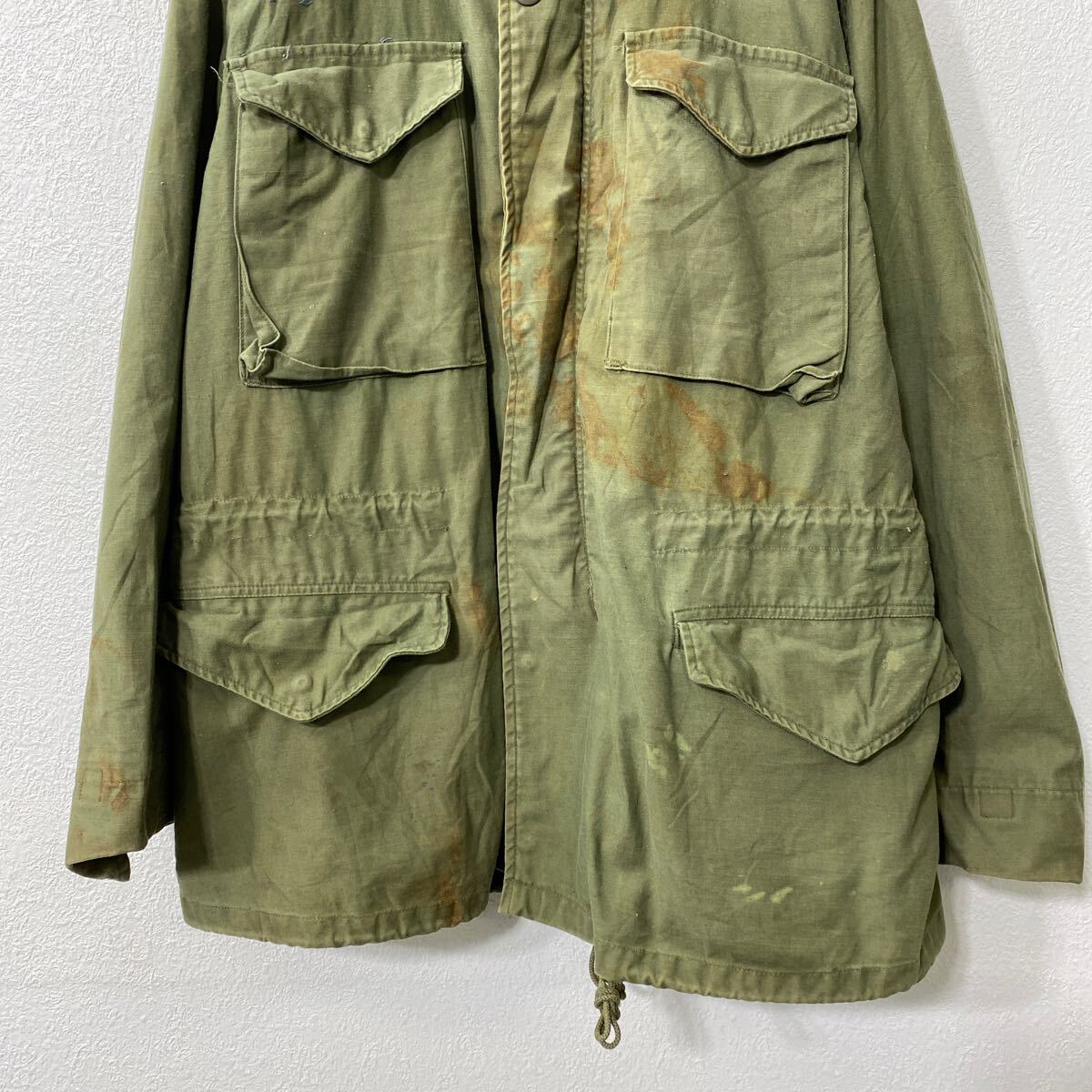 【中古】【古着】 U.S.ARMY M-65 フィールドジャケット XL〜 オリーブ 米軍 〜70's ミリタリー 古着卸 アメリカ仕入 a707-5163
