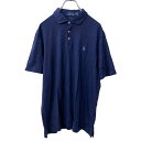 【中古】【古着】 POLO RALPH LAUREN 半袖 ロゴ ポロシャツ L ネイビー ポロラルフローレン ポニーロゴ 古着卸 アメリカ仕入 a707-53...