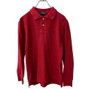 【中古】【古着】 Polo Ralph Lauren 長袖 ロゴ ポロシャツ キッズ M 150〜 レッド ポロラルフローレン 鹿子 古着卸 アメリカ仕入 a707-5312(4)