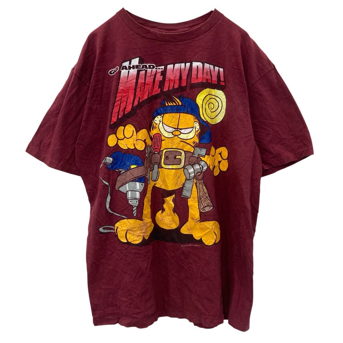 【中古】【古着】 半袖 キャラクターTシャツ XL位 レッド 70's 70年代 Garfield ガーフィールド 古着卸 アメリカ仕入 a707-5467
