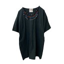 【中古】【古着】 半袖 ビジュー Tシャツ レディース XL~ ブラック USA製 古着卸 アメリカ仕入 a707-5496