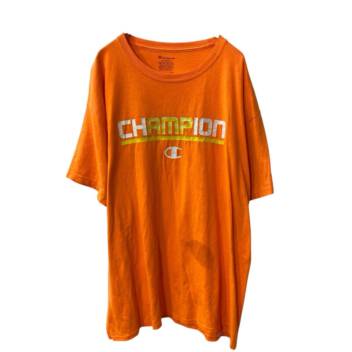 【中古】【古着】 Champion 半袖 プリントTシャツ XL ネオンオレンジ チャンピオン 古着卸 アメリカ仕入 a707-5500