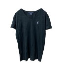 【中古】【古着】 RALPH LAUREN SPORT 半袖 Vネック Tシャツ レディース S ブラック ラルフローレン 古着卸 アメリカ仕入 a707-5570