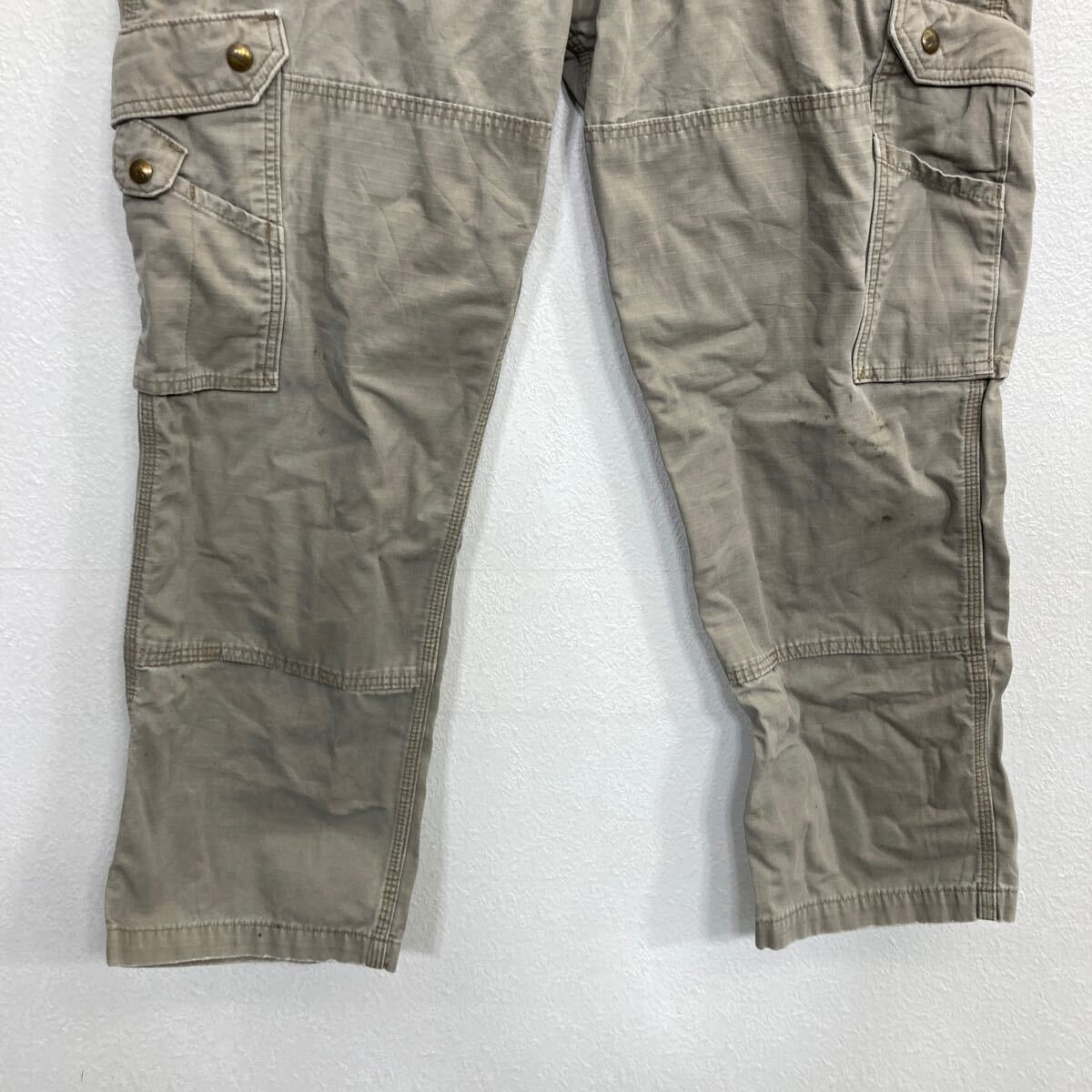 【中古】【古着】 carhartt ワークパンツ W40 グレー カーハート ジップアップ ビッグサイズ カーゴパンツ リップストップ 古着卸 アメリカ仕入 2507-566