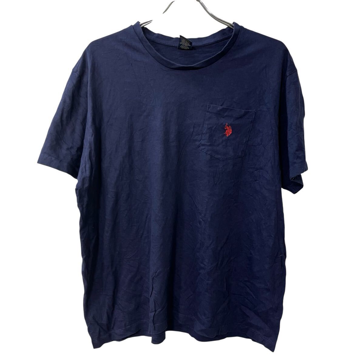 【中古】【古着】 U.S.POLO ASSN. 半袖 ロゴ Tシャツ XL ネイビー ユーエスポロアッスン 古着卸 アメリカ仕入 a707-5690
