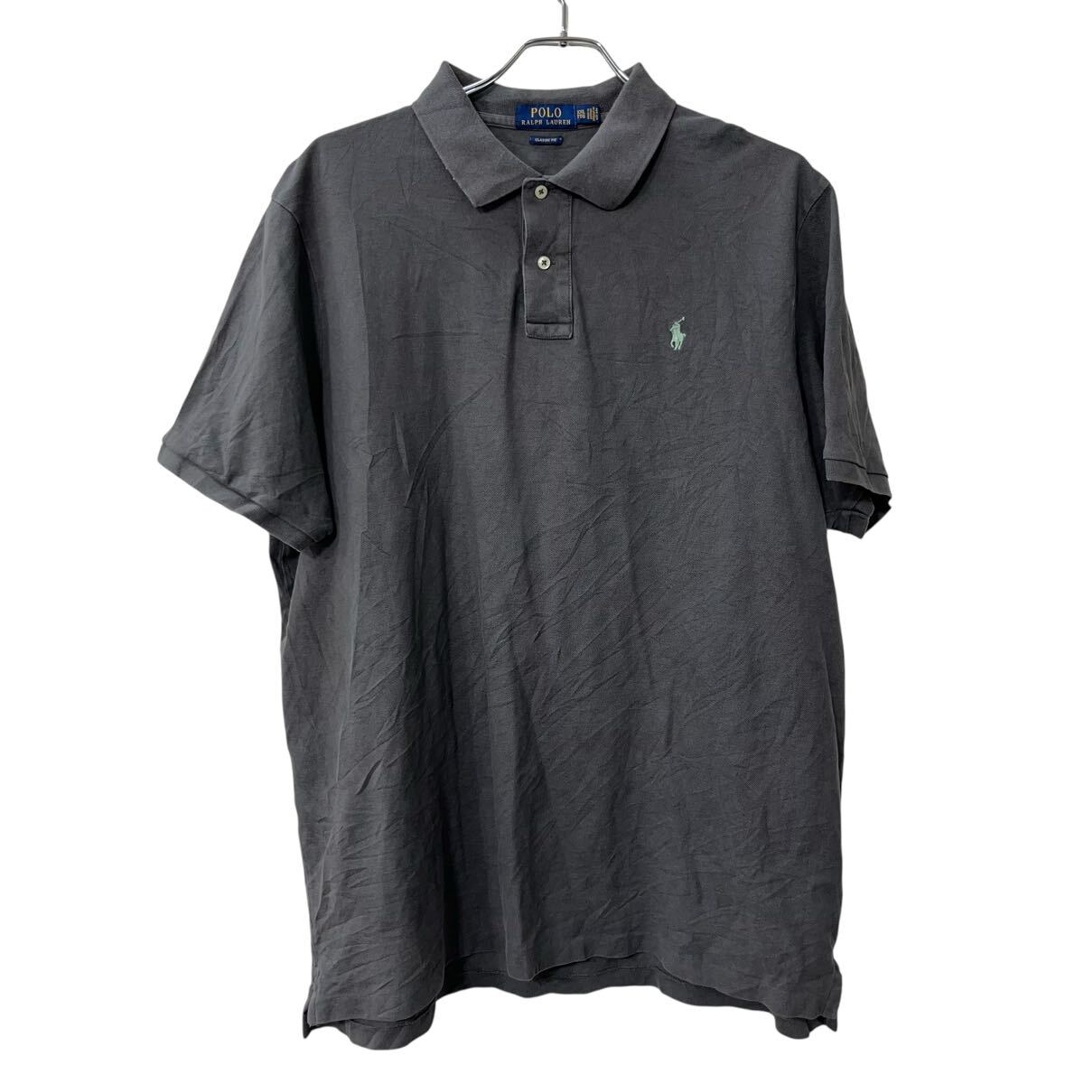 【中古】【古着】 POLO RALPH LAUREN 半袖 ポロシャツ 2XL グレー ポロ ラルフローレン ビッグサイズ 古着卸 アメリカ仕入 a707-5701