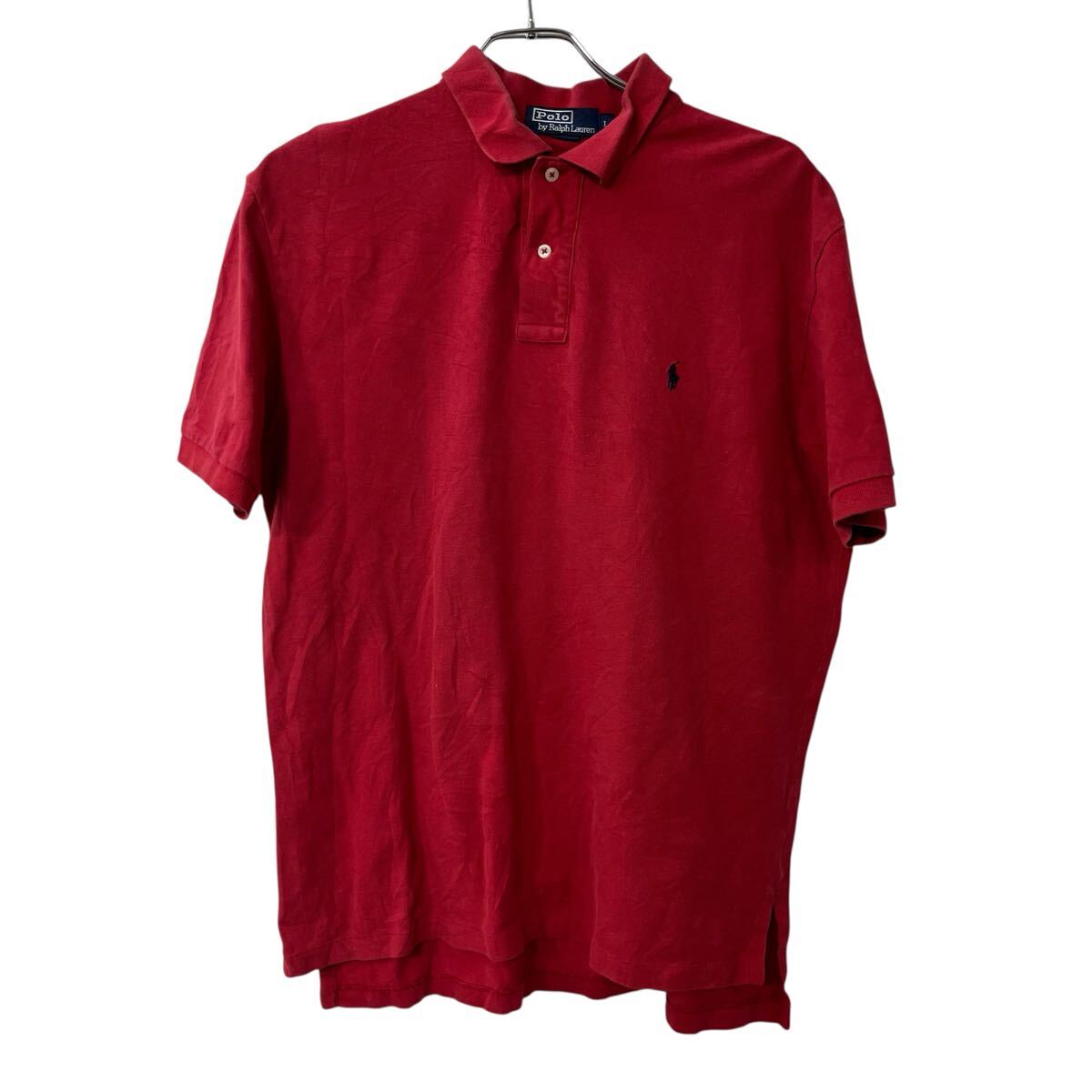 【中古】【古着】 POLO RALPH LAUREN 半袖 ポロシャツ L レッド ポロラルフローレン 鹿子 古着卸 アメリカ仕入 a707-5716