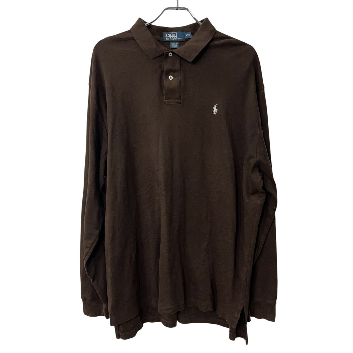 【中古】【古着】 POLO RALPH LAUREN 長袖 ポロシャツ 2XL ブラウン ポロ ラルフローレン ビッグサイズ 鹿子 古着卸 アメリカ仕入 a707-5739
