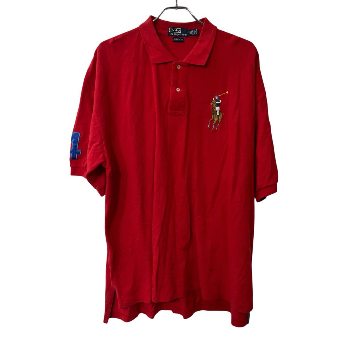 【中古】【古着】 POLO RALPH LAUREN 半袖 ポロシャツ 4XL レッド ポロ ラルフローレン ビッグサイズ 鹿子 古着卸 アメリカ仕入 a707-5743