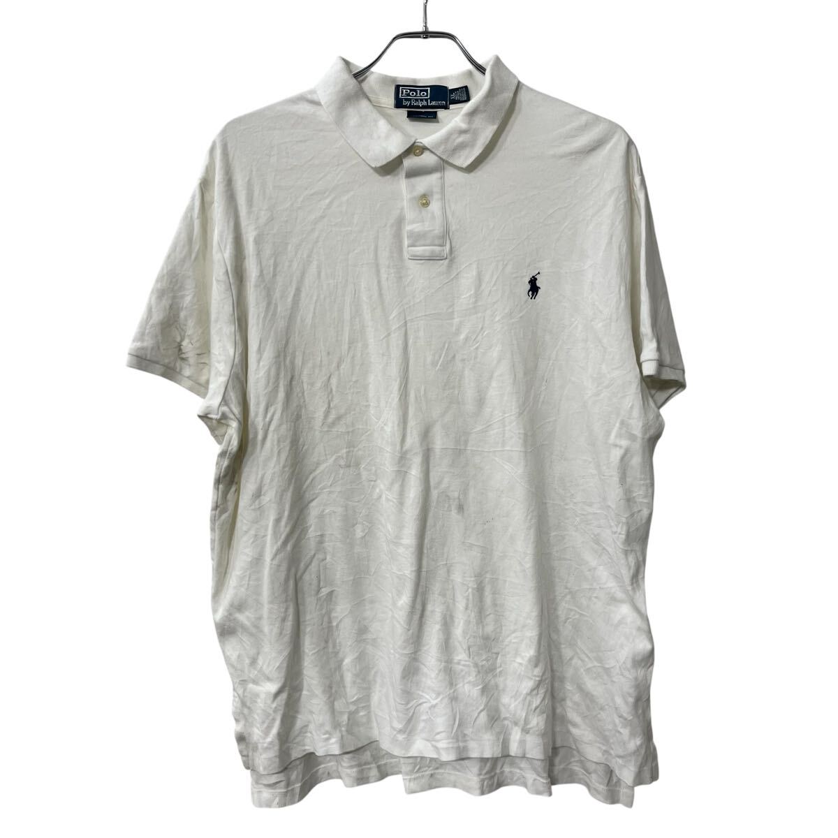 【中古】【古着】 POLO RALPH LAUREN 半袖 ポロシャツ XL ホワイト ポロ ラルフローレン 古着卸 アメリカ仕入 a707-5753