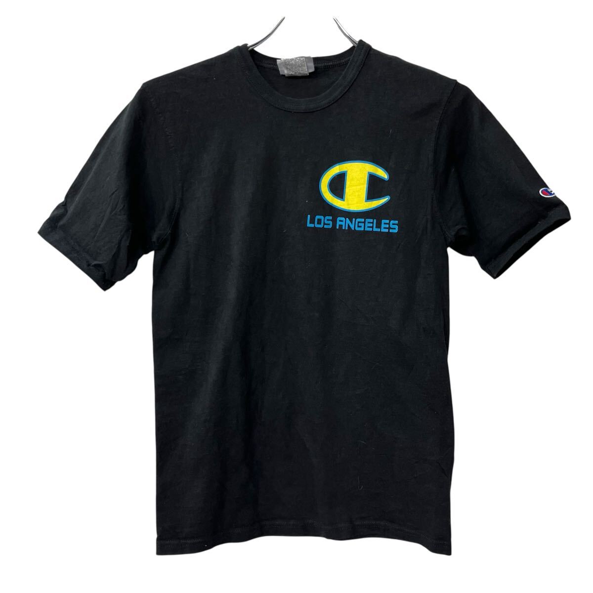 【中古】【古着】 Champion 半袖 プリント Tシャツ S ブラック チャンピオン フロントプリント クルーネック 古着卸 アメリカ仕入 a707-5792