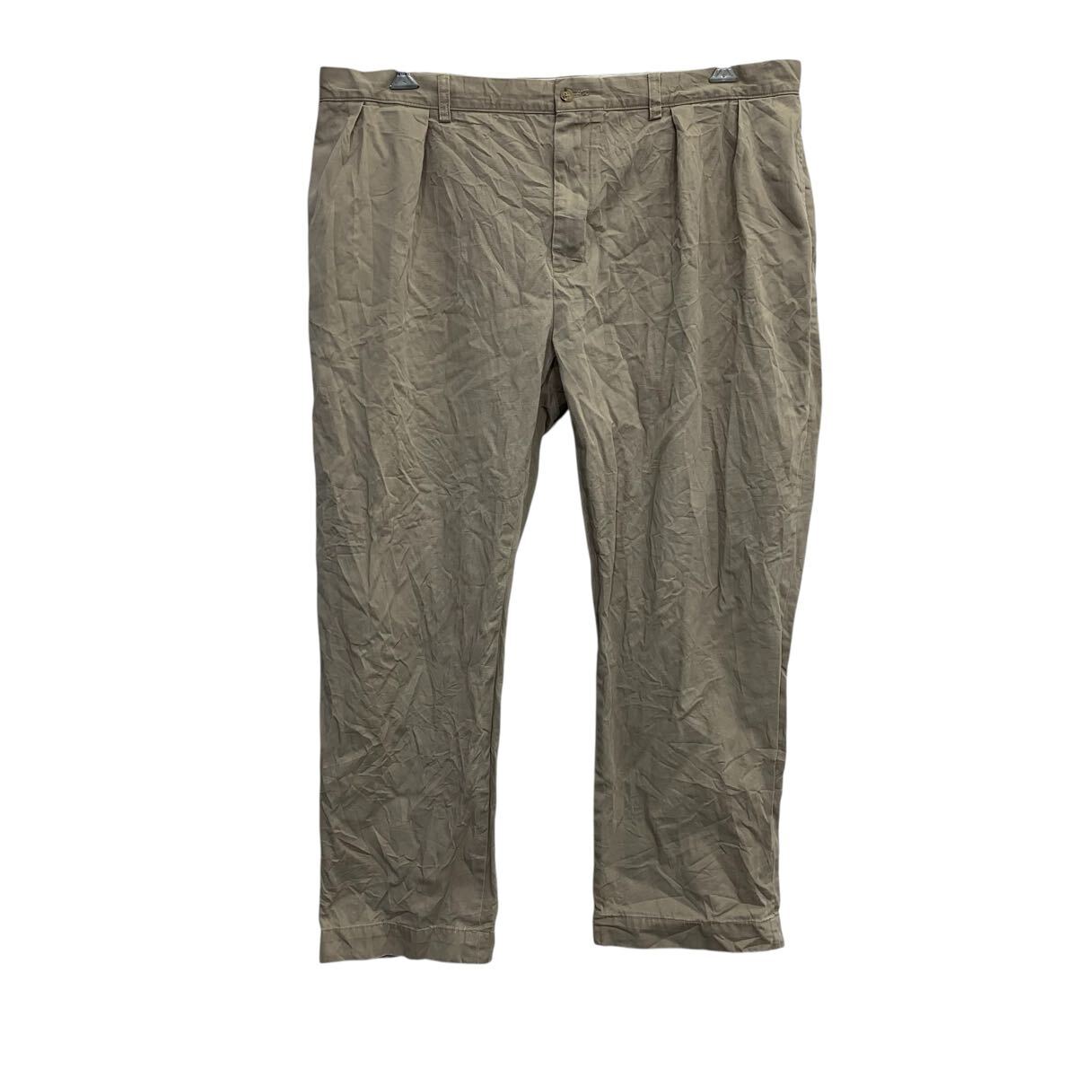 【中古】【古着】 POLO RALPH LAUREN チノパンツ W42 ベージュ ポロラルフローレン ジップアップ ビッグサイズ ツータック 古着卸 アメリカ仕入 2508-34