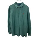 【中古】【古着】 POLO RALPH LAUREN 長袖 ポロシャツ L グリーン ポロラルフローレン ハーフボタン ポニー刺繍 カジュアル 古着卸 アメリカ仕入 a708-5037