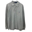 【中古】【古着】 POLO RALPH LAUREN 長袖 ポロシャツ L グレー ポロラルフローレン ハーフボタン ポニー刺繍 カジュアル 古着卸 アメリカ仕入 a708-5039