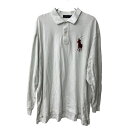【中古】【古着】 POLO RALPH LAUREN 長袖 ポロシャツ 3XL ホワイト ポロラルフローレン 鹿子 古着卸 アメリカ仕入 a708-5044