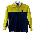 【中古】【古着】 POLO RALPH LAUREN 長袖 ポロシャツ M イエロー ネイビー ポロラルフローレン 古着卸 アメリカ仕入 a708-5045