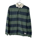 【中古】【古着】 Levi's 長袖 ボーダー ポロシャツ M グリーン ネイビー リーバイス 古着卸 アメリカ仕入 a708-5060