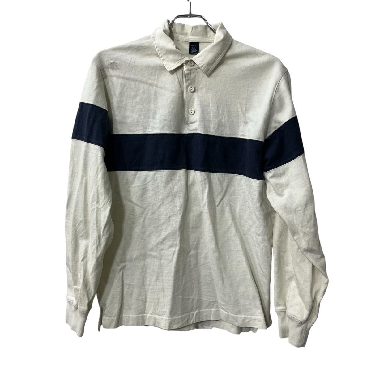 【中古】【古着】 GAP 長袖 ポロシャツ M ホワイト ギャップ 古着卸 アメリカ仕入 a708-5083