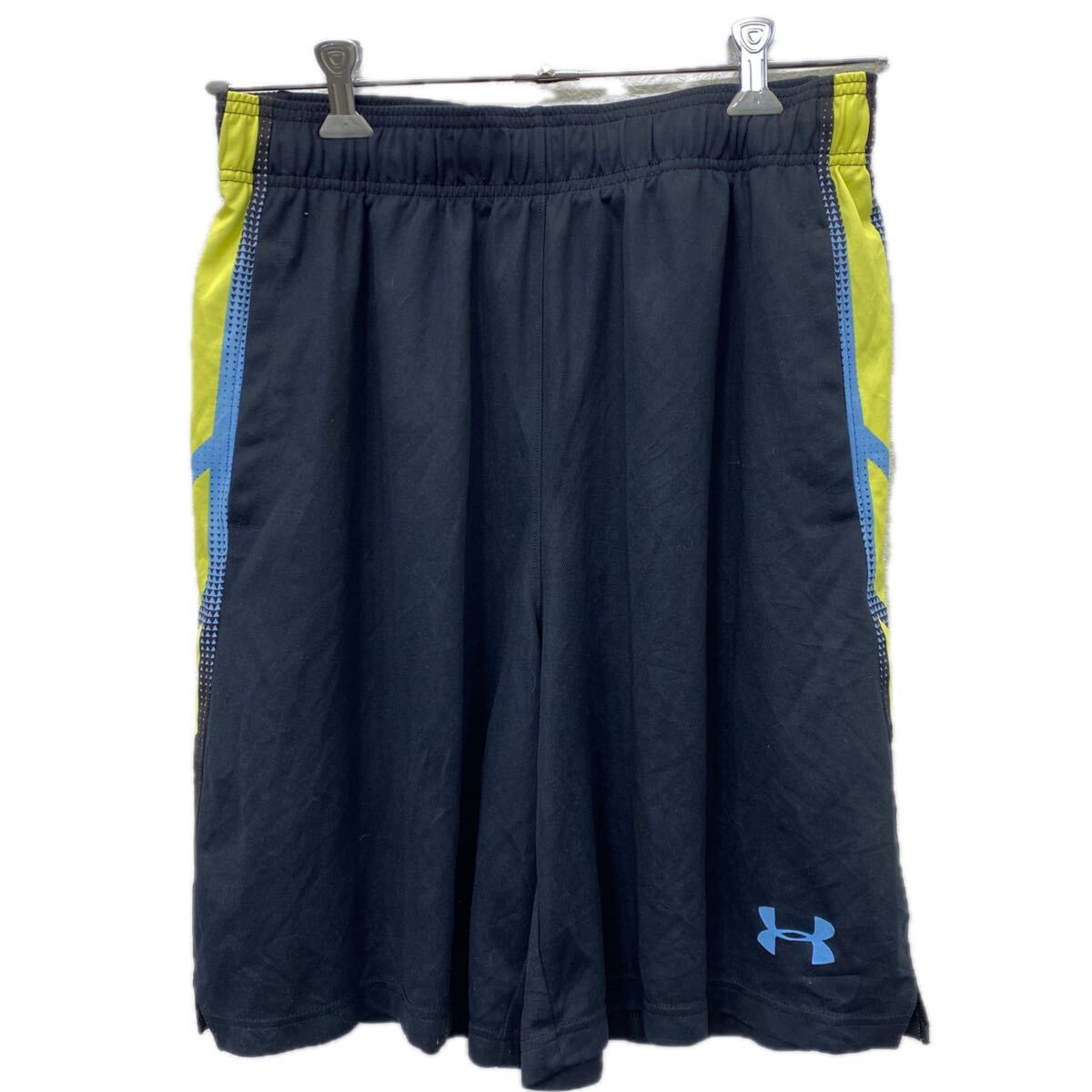 Jersey Pants - 【中古】【古着】 UNDER ARMOUR ジャージ ショートパンツ L ブラック イエロー アンダーアーマー スポーツ ハーフパンツ 古着卸 アメリカ仕入 2508-227