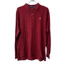 【中古】【古着】 POLO RALPH LAUREN 長袖 ポロシャツ XL ワインレッド ポロ ラルフローレン 鹿子 コットン トップス 古着卸 アメリカ仕入 a708-5105