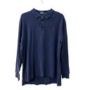 【中古】【古着】 POLO RALPH LAUREN 長袖 ポロシャツ XL ネイビー ポロ ラルフローレン 鹿子 コットン トップス 古着卸 アメリカ仕入 a708-5107