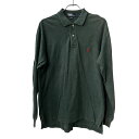 【中古】【古着】 POLO RALPH LAUREN 長袖 ポロシャツ L グリーン ポロ ラルフローレン 鹿子 トップス 古着卸 アメリカ仕入 a708-5109