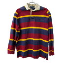 【中古】【古着】 POLO RALPH LAUREN 長袖 ラガーシャツ L レッド ネイビー イエロー ポロ ラルフローレン ポロシャツ 古着卸 アメリカ仕入 a708-5120