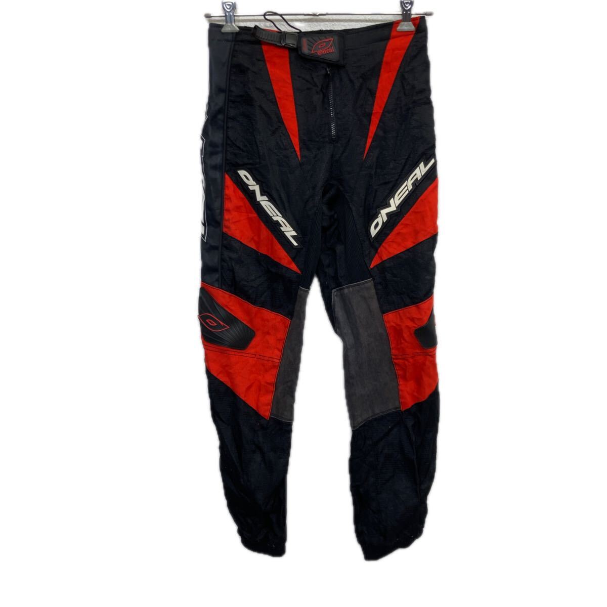 中古 古着 ONEAL モトクロスパンツ W28 ブラック レッド ジップアップ オニール レーシングウェア 古着卸 アメリカ仕入 2508-361