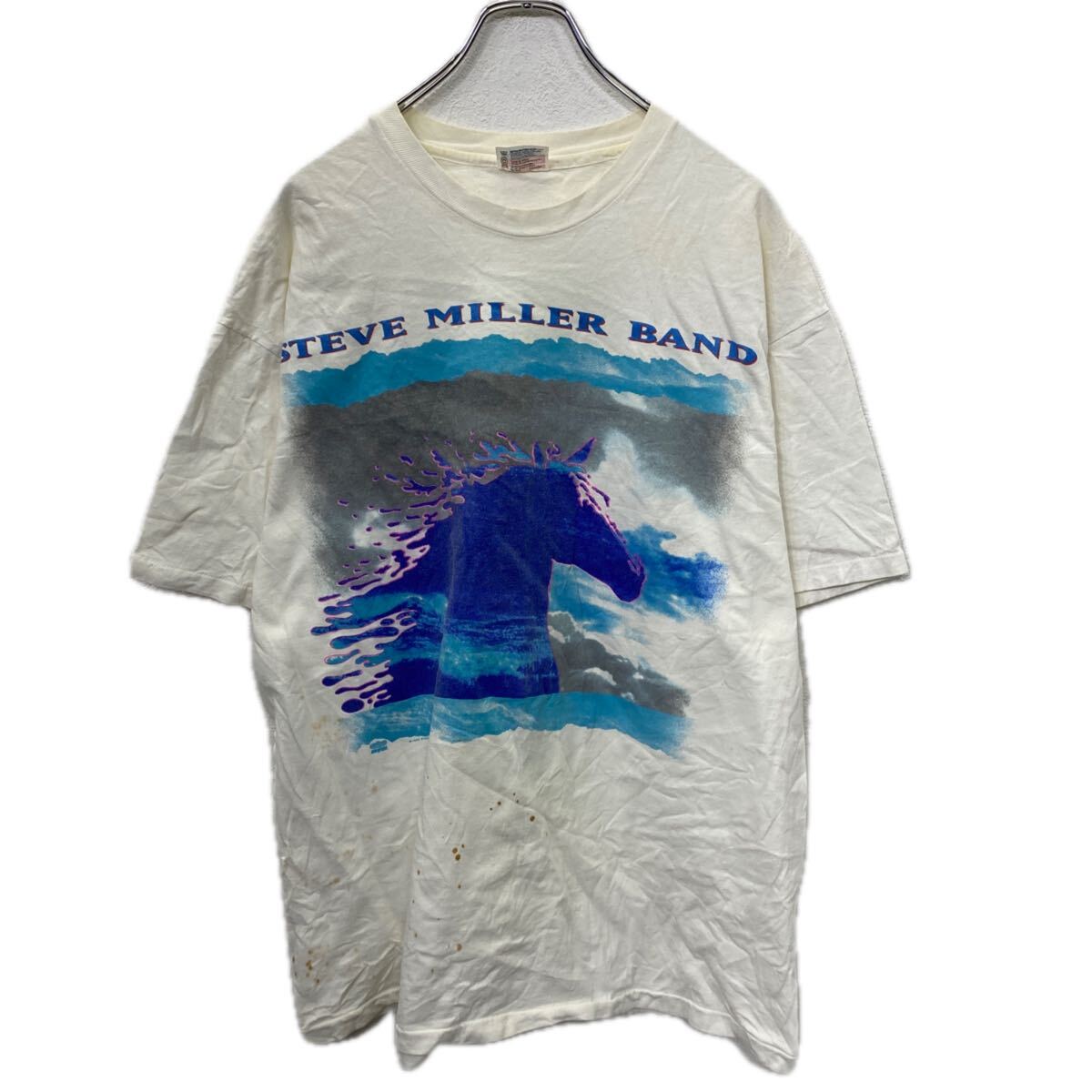【中古】【古着】 Hanes STEVE MILLER BAND プリントTシャツ XL ホワイト ヘインズ ツアーT バンT ロックT 90's 古着卸 アメリカ仕入 a708-5159