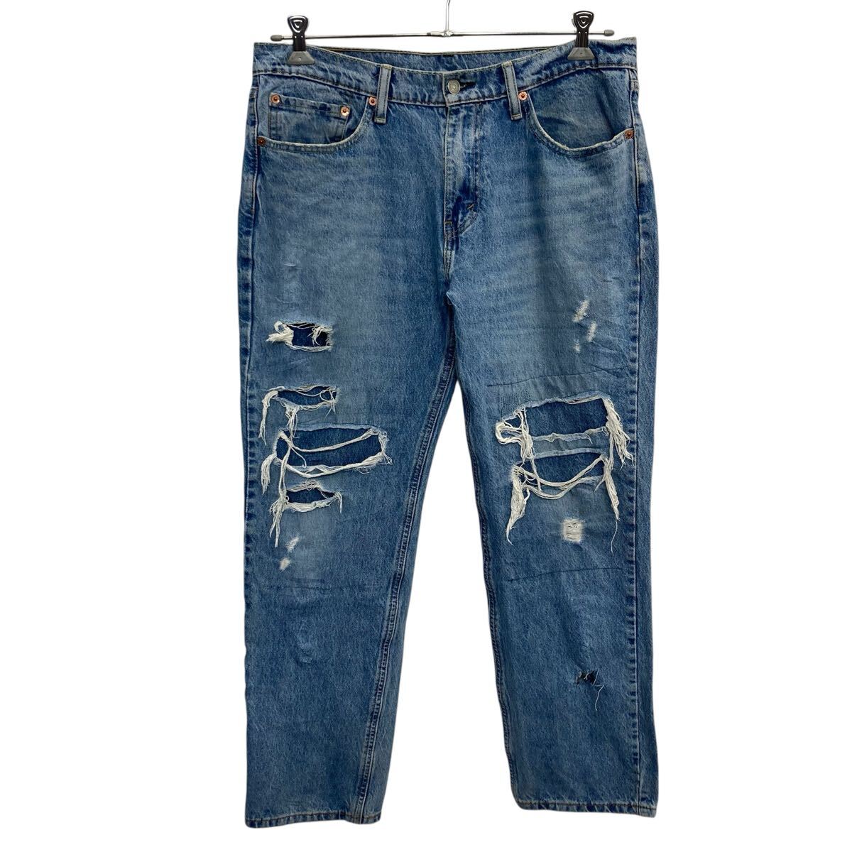 【中古】【古着】 Levi's 541 デニムパンツ W33 インディゴブルー リーバイス ジップアップ ダメージ アメカジ ジーンズ 古着卸 アメリカ仕入 2508-416