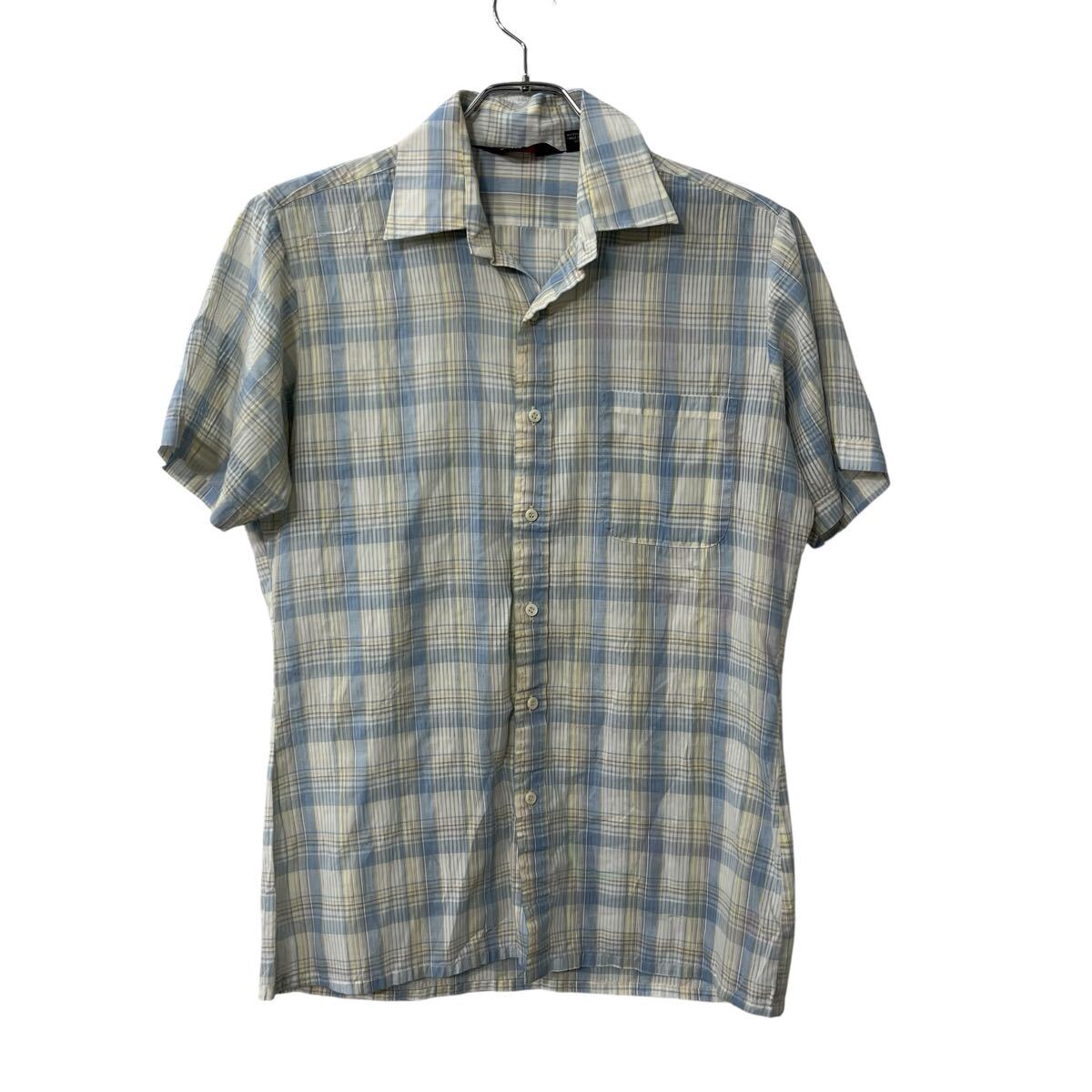 Rakuten - 【中古】【古着】 Par Four 半袖シャツ M ライトブルー ホワイト パーフォー チェックシャツ トップス 古着卸 アメリカ仕入 a708-5172