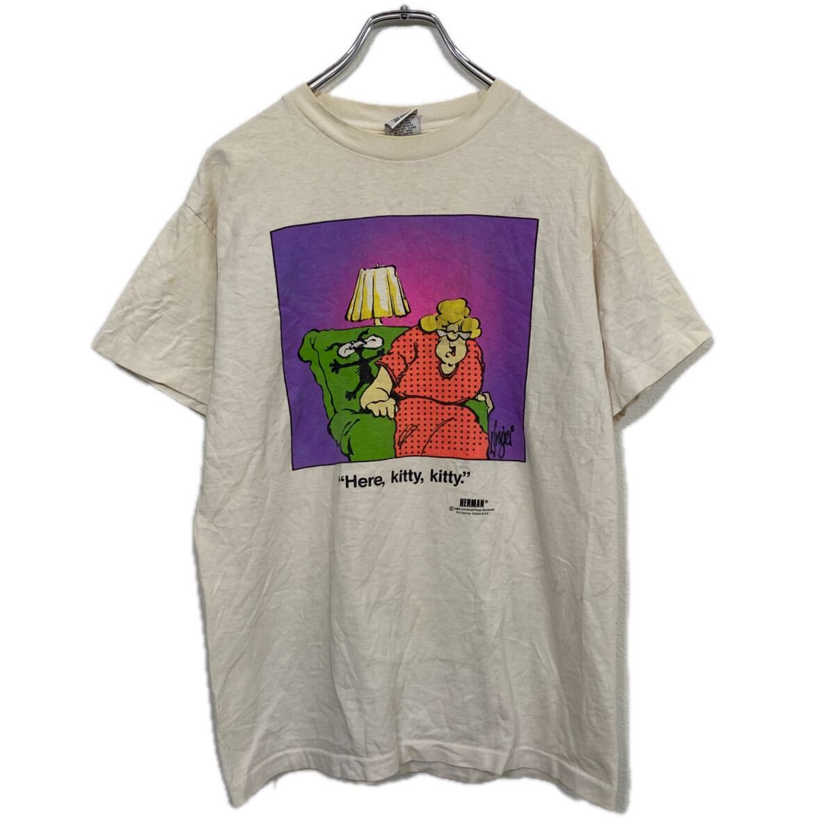 【中古】【古着】 SIGNAL MEGA-TEE 半袖 プリントTシャツ M アイボリー USA製 80's 古着卸 アメリカ仕入 a708-5210