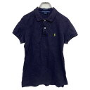 【中古】【古着】 RALPH LAUREN 半袖 ロゴ ポロシャツ レディース M ネイビー ラルフローレン 鹿子 ポニーロゴ 古着卸 アメリカ仕入 a708-5230