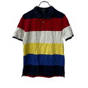 【中古】【古着】 POLO RALPH LAUREN 半袖 ボーダー ポロシャツ XL ネイビー レッド ホワイト ポロ ラルフローレン トップス 古着卸 アメリカ仕入 a708-5269