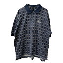 【中古】【古着】 NIKE 半袖 ポロシャツ 2XL ブルー ナイキ ビッグサイズ 総柄 ゴルフウェア トップス コットン 古着卸 アメリカ仕入 a708-5301