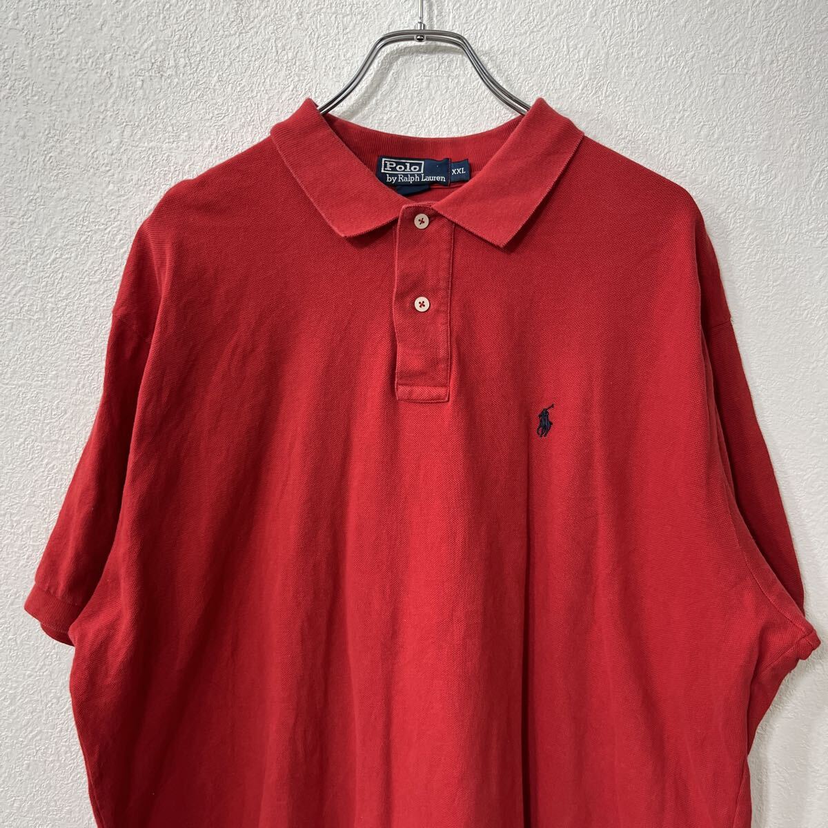 【中古】【古着】 POLO RALPH LAUREN 半袖 ポロシャツ 2XL レッド ポロ ラルフロー...